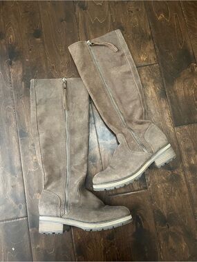 Anthropologie Kelsie Dagger Suede Knee-High Combat Boots